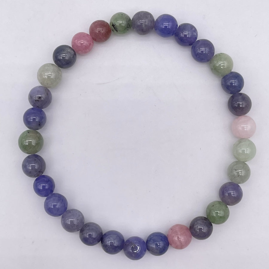 [RARE] Bracelet Tanzanite Multicolore "Harmonie" - 6mm - Qualité Extra