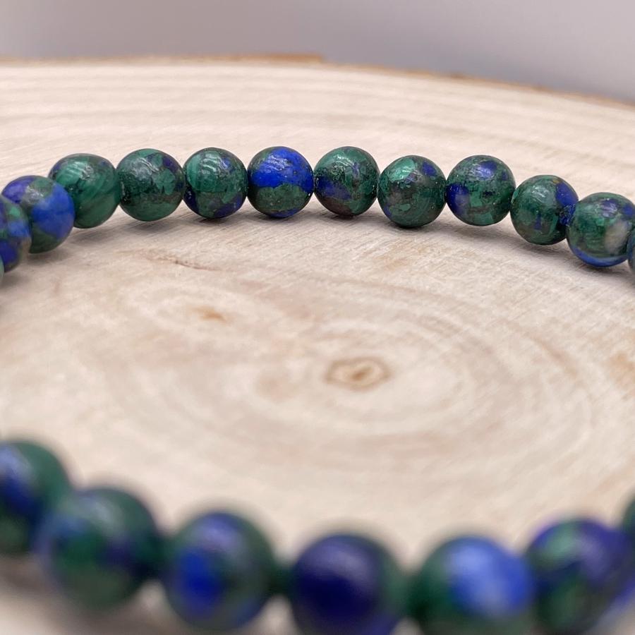 Green Azurite Malachite Third Eye Chakra Gemstone Bracelet, For Gifting,  Size: 5 mm (d) at Rs 225/piece in Ahmedabad