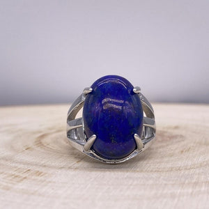 Bague Lapis-Lazuli Communication - Ajustable (Ovale Ou Ronde) Ovale