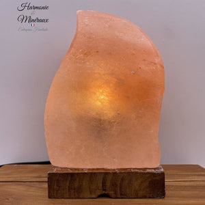 Lampe En Sel De Lhimalaya Flamme - 3 5-4Kg Avec Socle Bois
